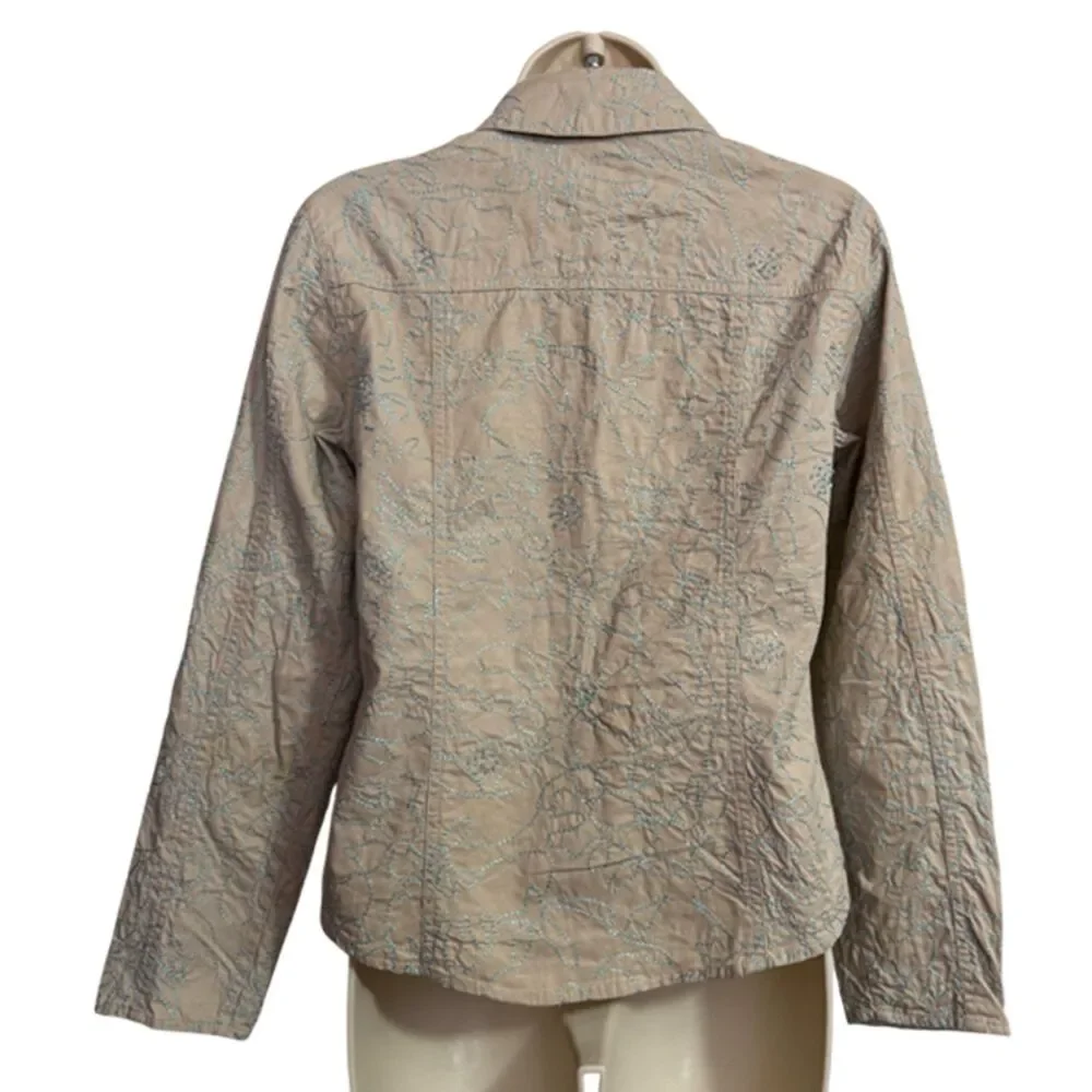 Brandon Thomas Beige Embroidered & beaded Lightweight Top Jacket Size S - Picture 5 of 10